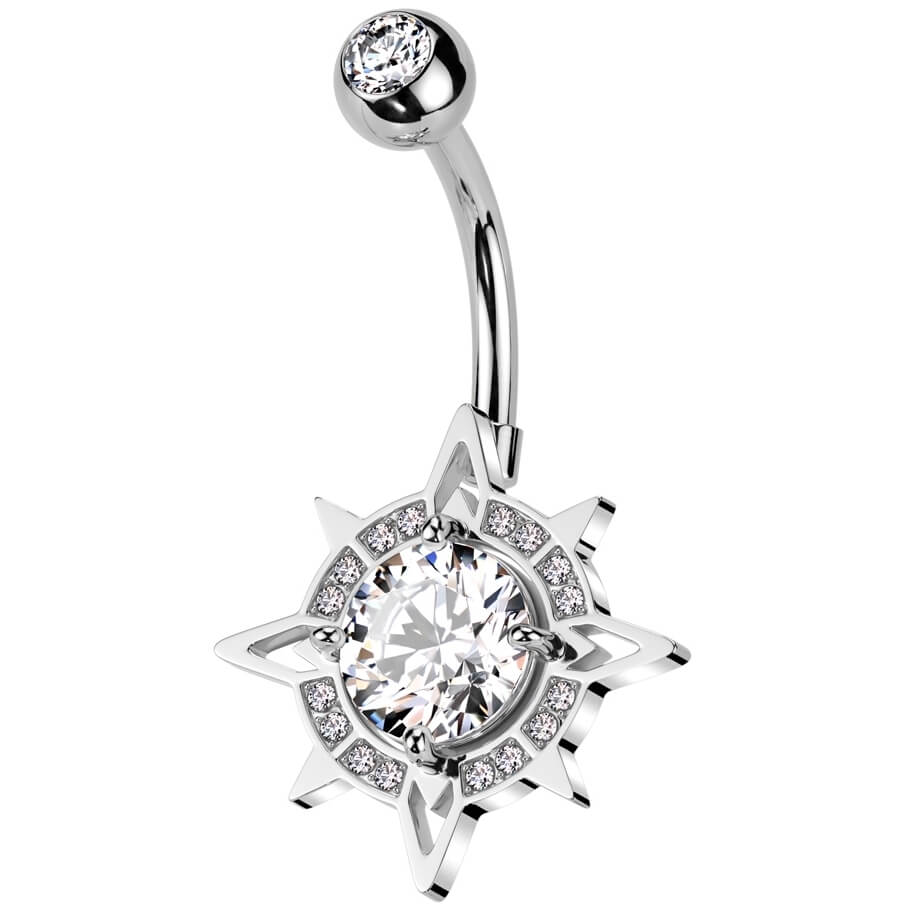 Bauchnabelpiercing Kompass Zirkonia - Image 3