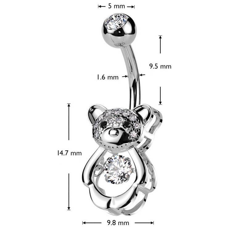Bauchnabelpiercing Bär Zirkonia - Image 2