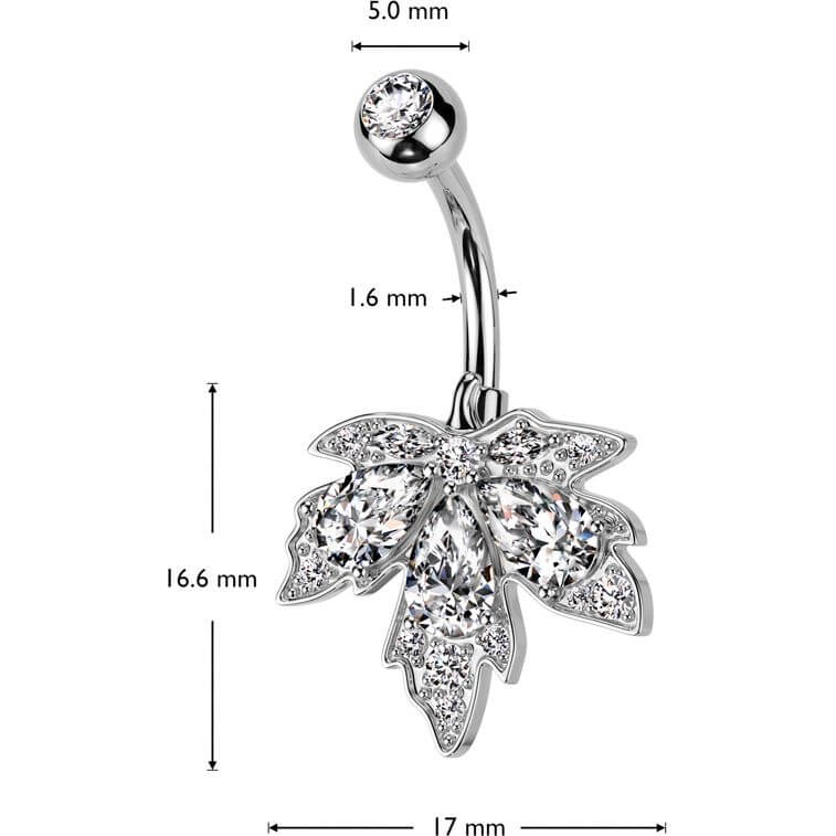 Bauchnabelpiercing Blatt Zirkonia - Image 2