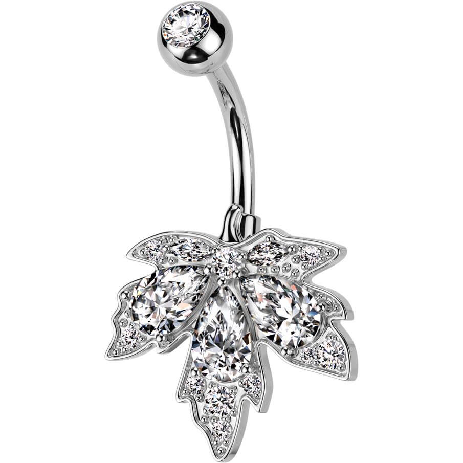 Bauchnabelpiercing Blatt Zirkonia - Image 4