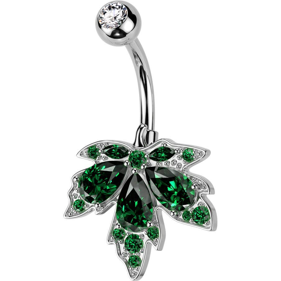 Bauchnabelpiercing Blatt Zirkonia - Image 5