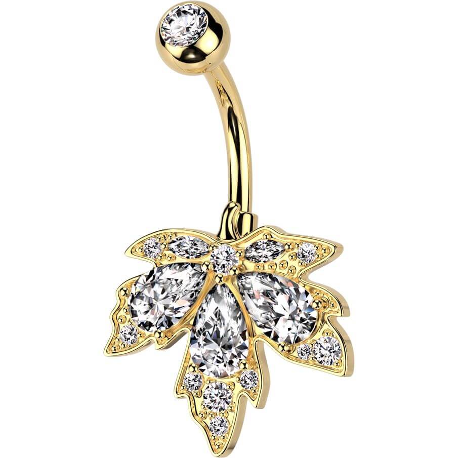 Bauchnabelpiercing Blatt Zirkonia - Image 6