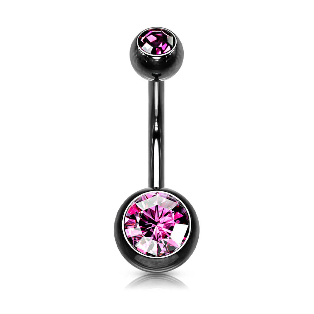 Bauchnabelpiercing Kugel Zirkonia Titan PVD - Image 10