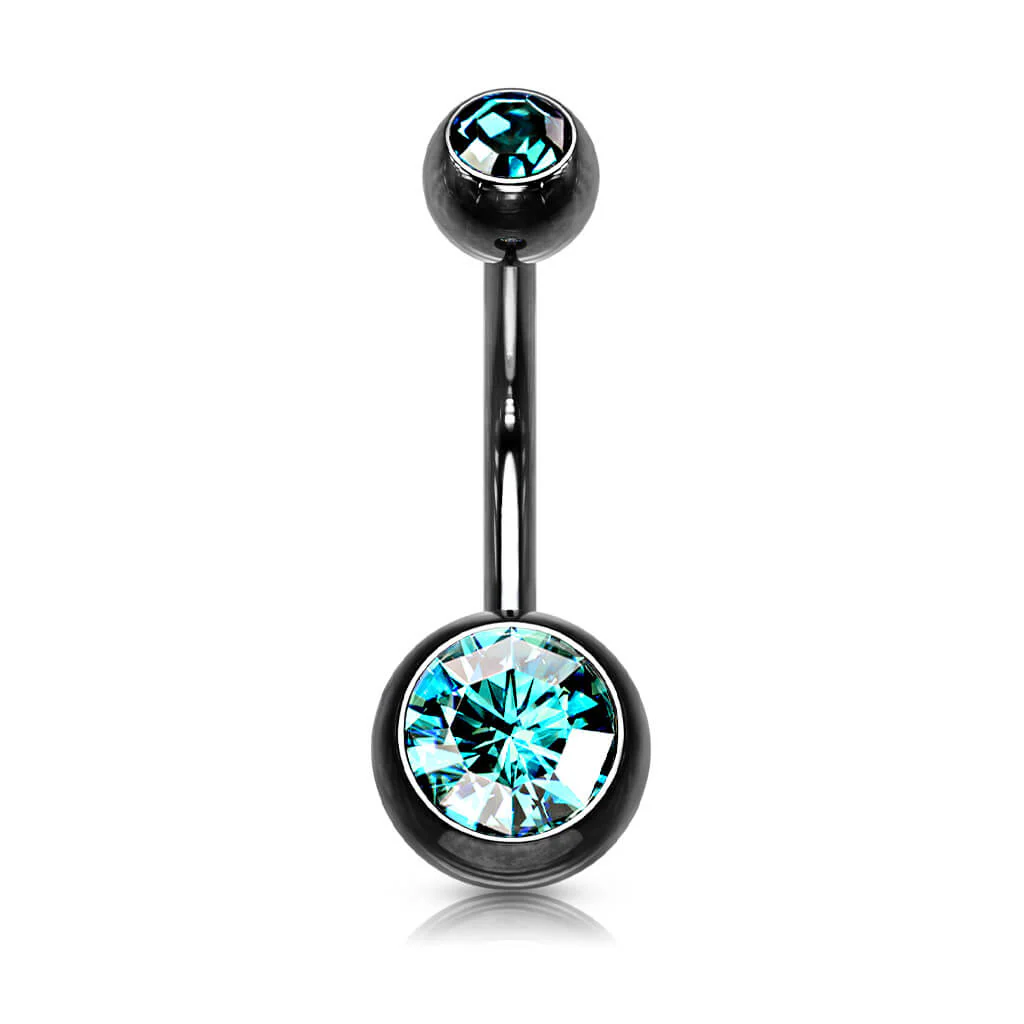 Bauchnabelpiercing Kugel Zirkonia Titan PVD - Image 11