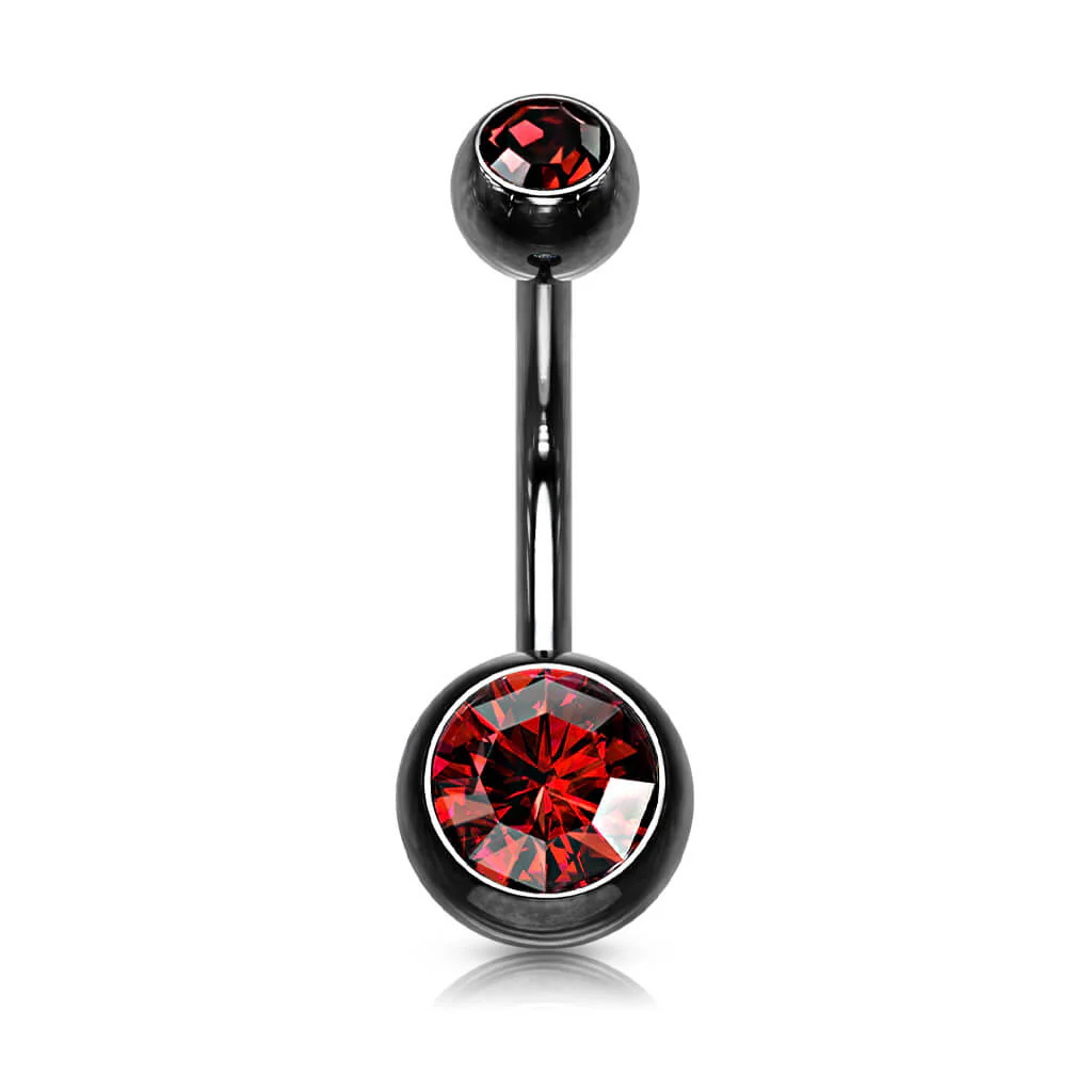 Bauchnabelpiercing Kugel Zirkonia Titan PVD - Image 12