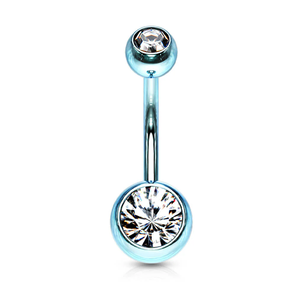 Bauchnabelpiercing Kugel Zirkonia Titan PVD - Image 13