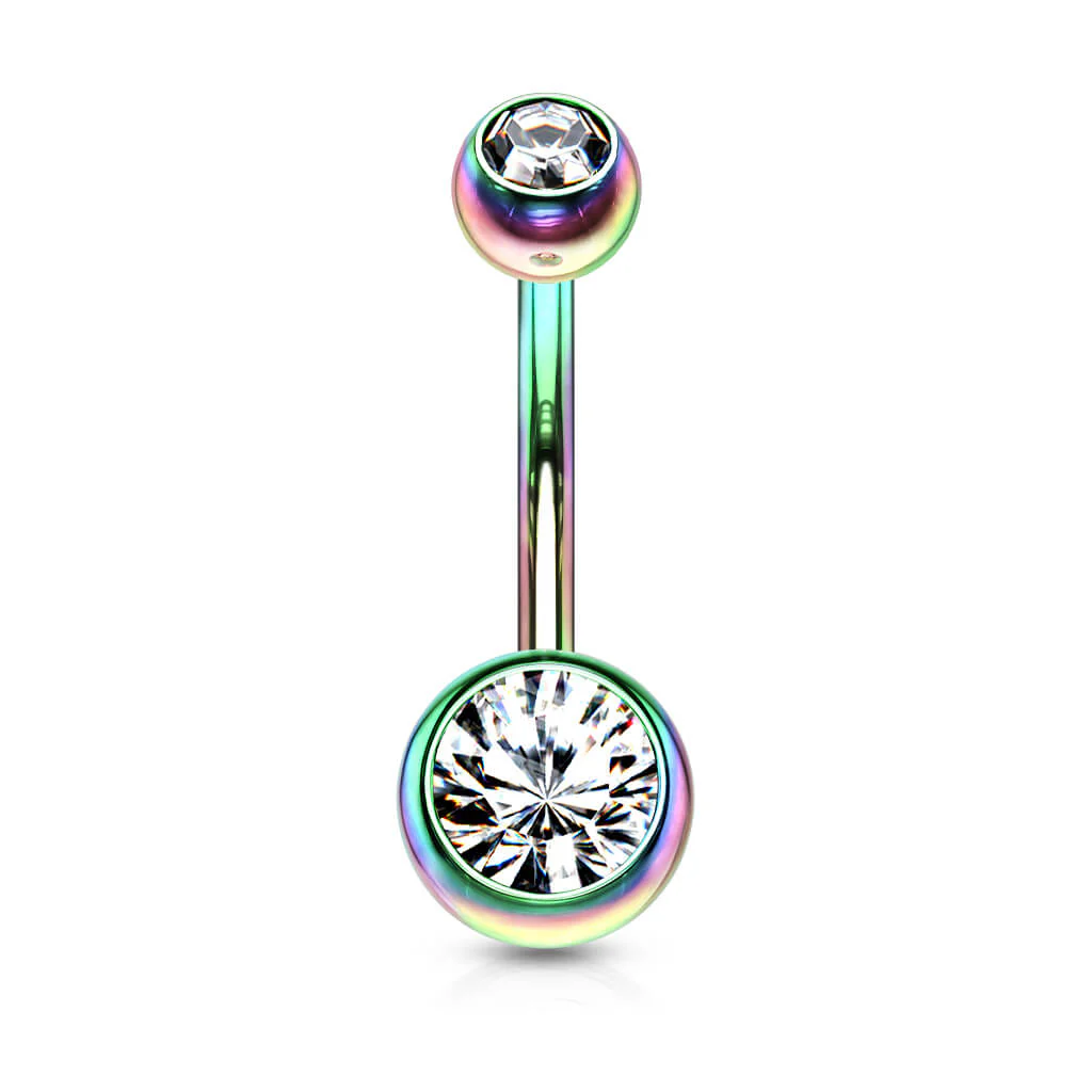 Bauchnabelpiercing Kugel Zirkonia Titan PVD - Image 14