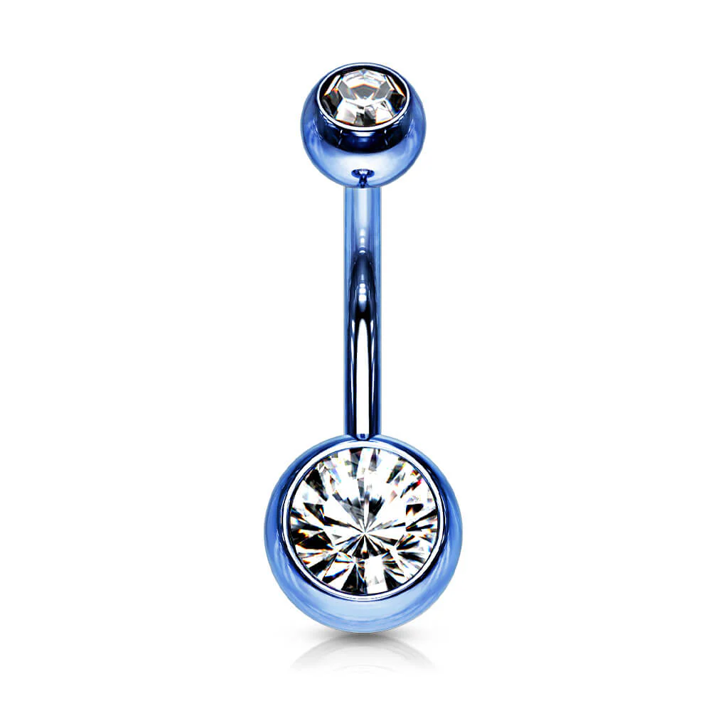 Bauchnabelpiercing Kugel Zirkonia Titan PVD - Image 4