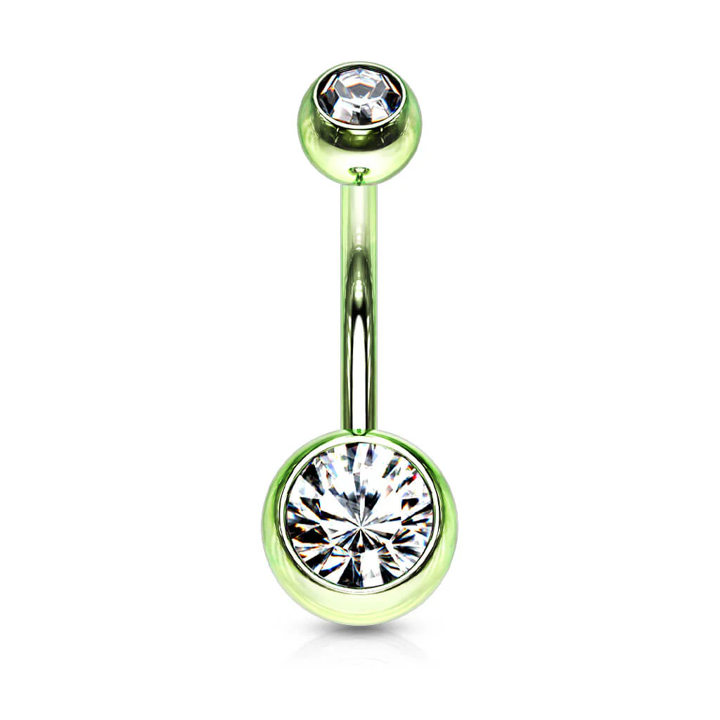 Bauchnabelpiercing Kugel Zirkonia Titan PVD - Image 6