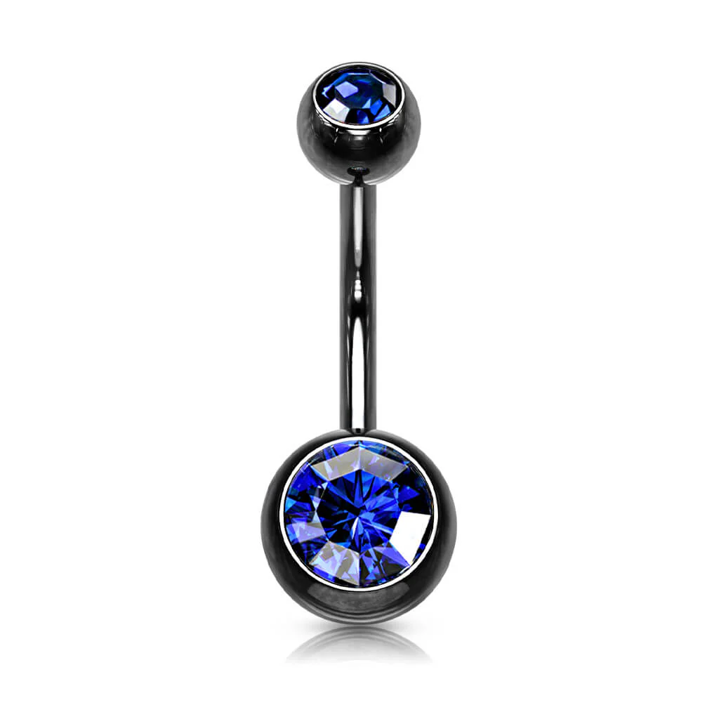 Bauchnabelpiercing Kugel Zirkonia Titan PVD - Image 8