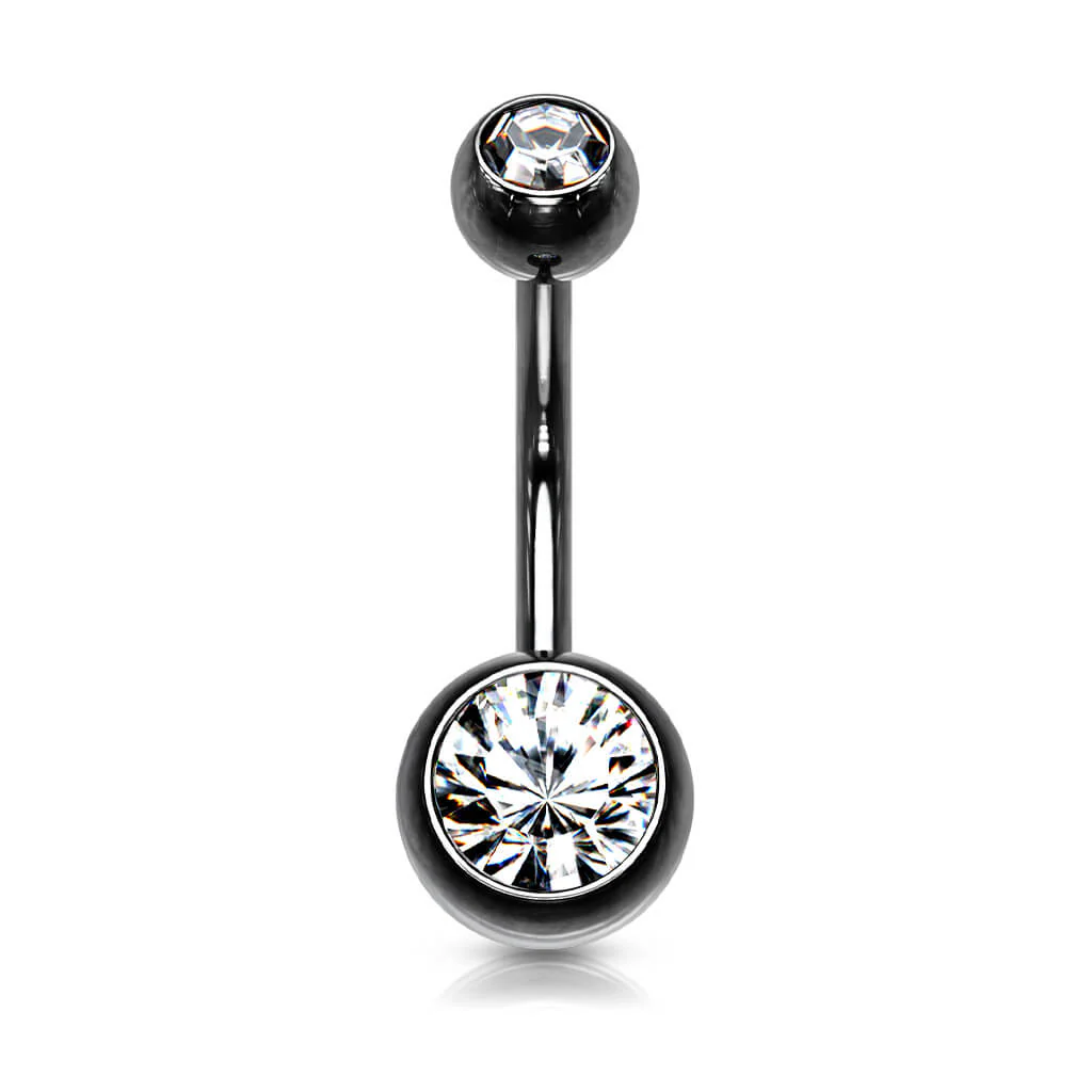 Bauchnabelpiercing Kugel Zirkonia Titan PVD - Image 9