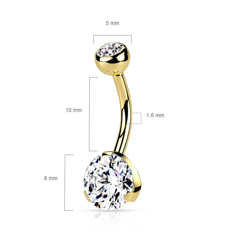 Bauchnabelpiercing Kugel Zirkonia Titan PVD - Image 3