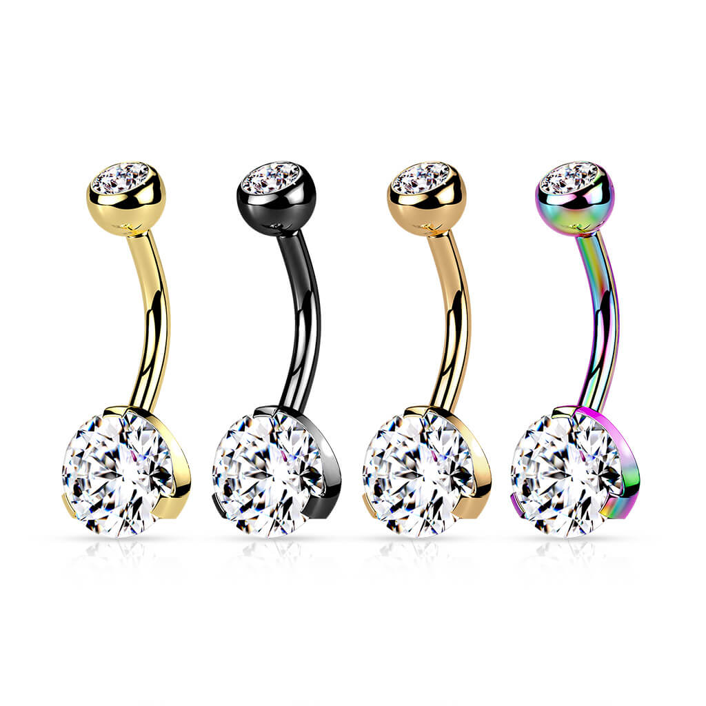Bauchnabelpiercing Kugel Zirkonia Titan PVD - Image 5