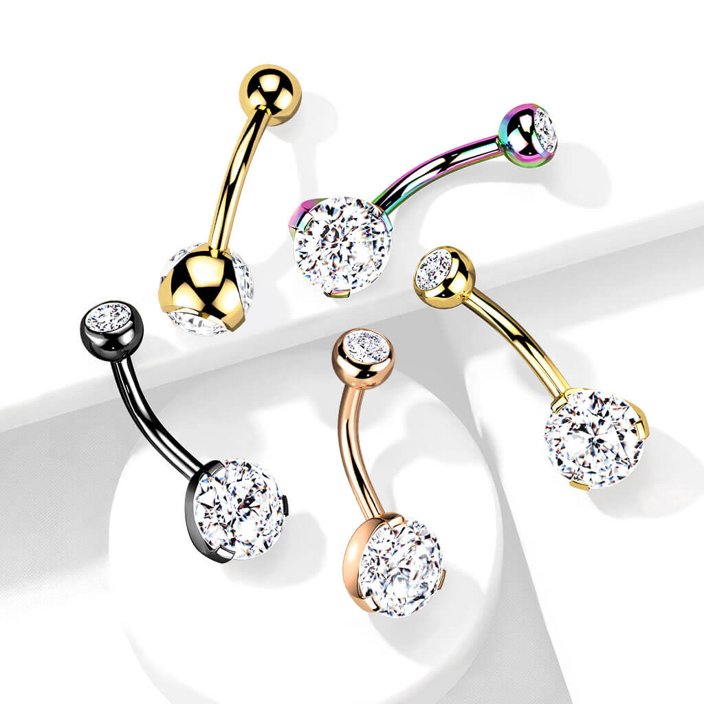 Bauchnabelpiercing Kugel Zirkonia Titan PVD - Image 7