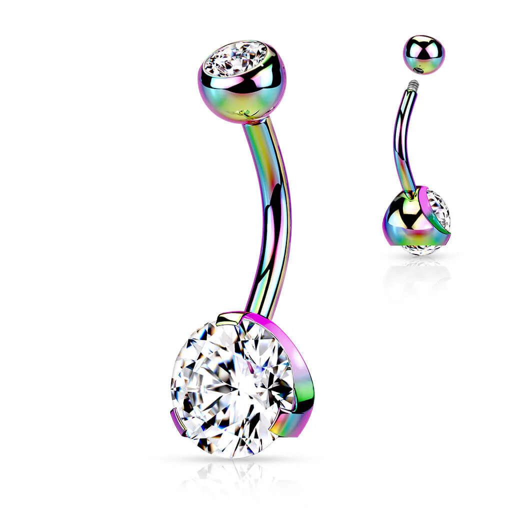 Bauchnabelpiercing Kugel Zirkonia Titan PVD - Image 8