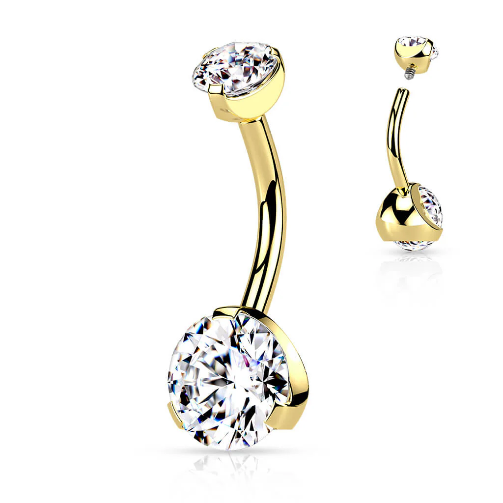 Bauchnabelpiercing Zirkonia Rund Innengewinde - Image 3