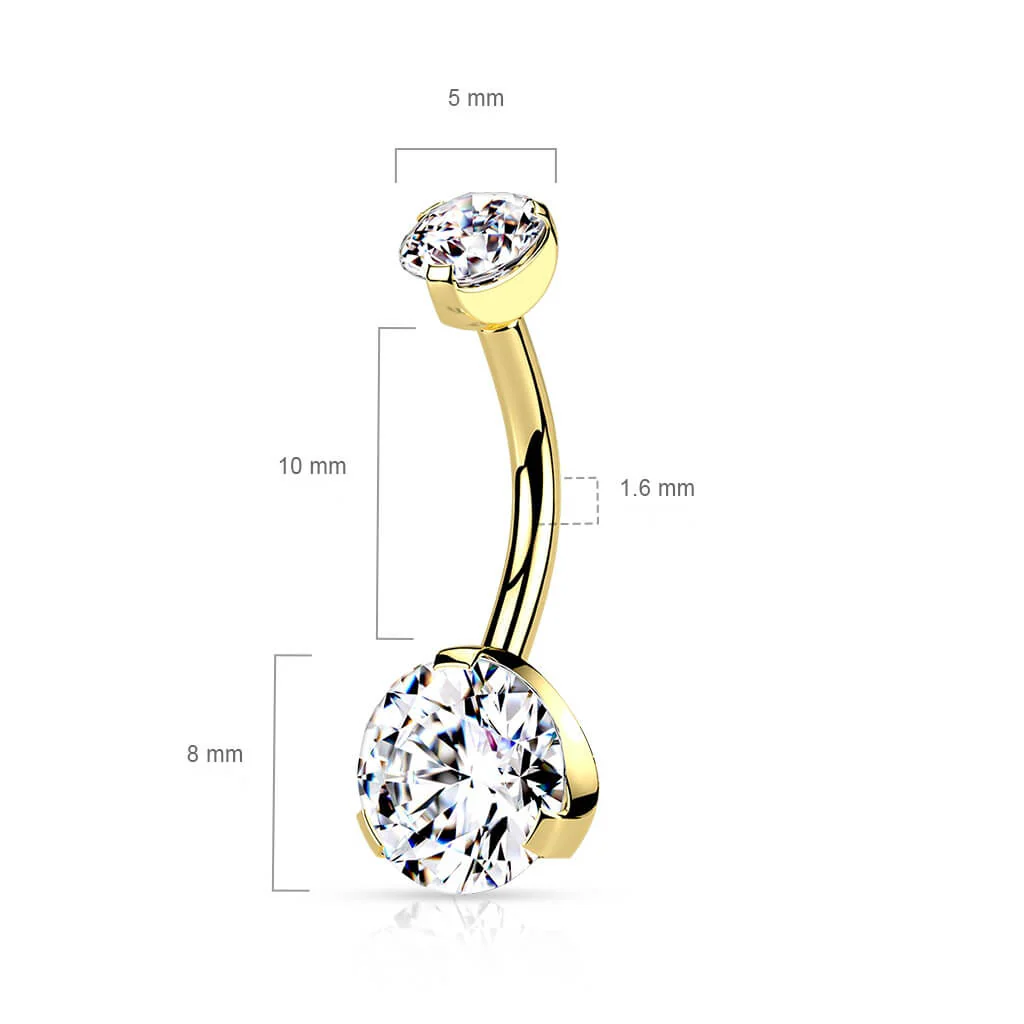 Bauchnabelpiercing Zirkonia Rund Innengewinde - Image 4
