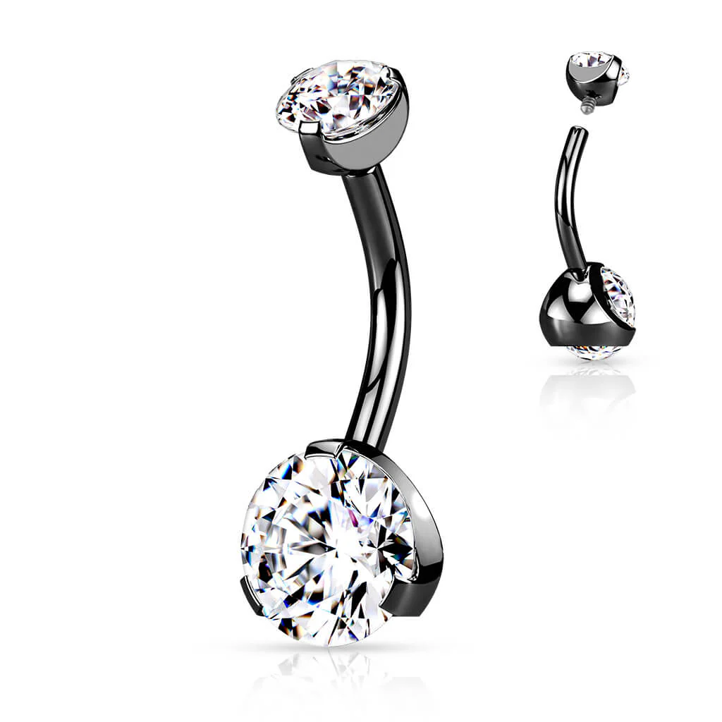 Bauchnabelpiercing Zirkonia Rund Innengewinde - Image 5