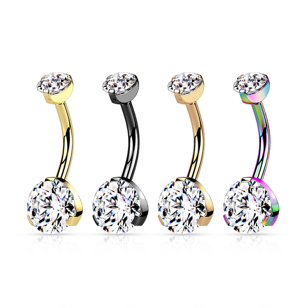 Bauchnabelpiercing Zirkonia Rund Innengewinde - Image 6