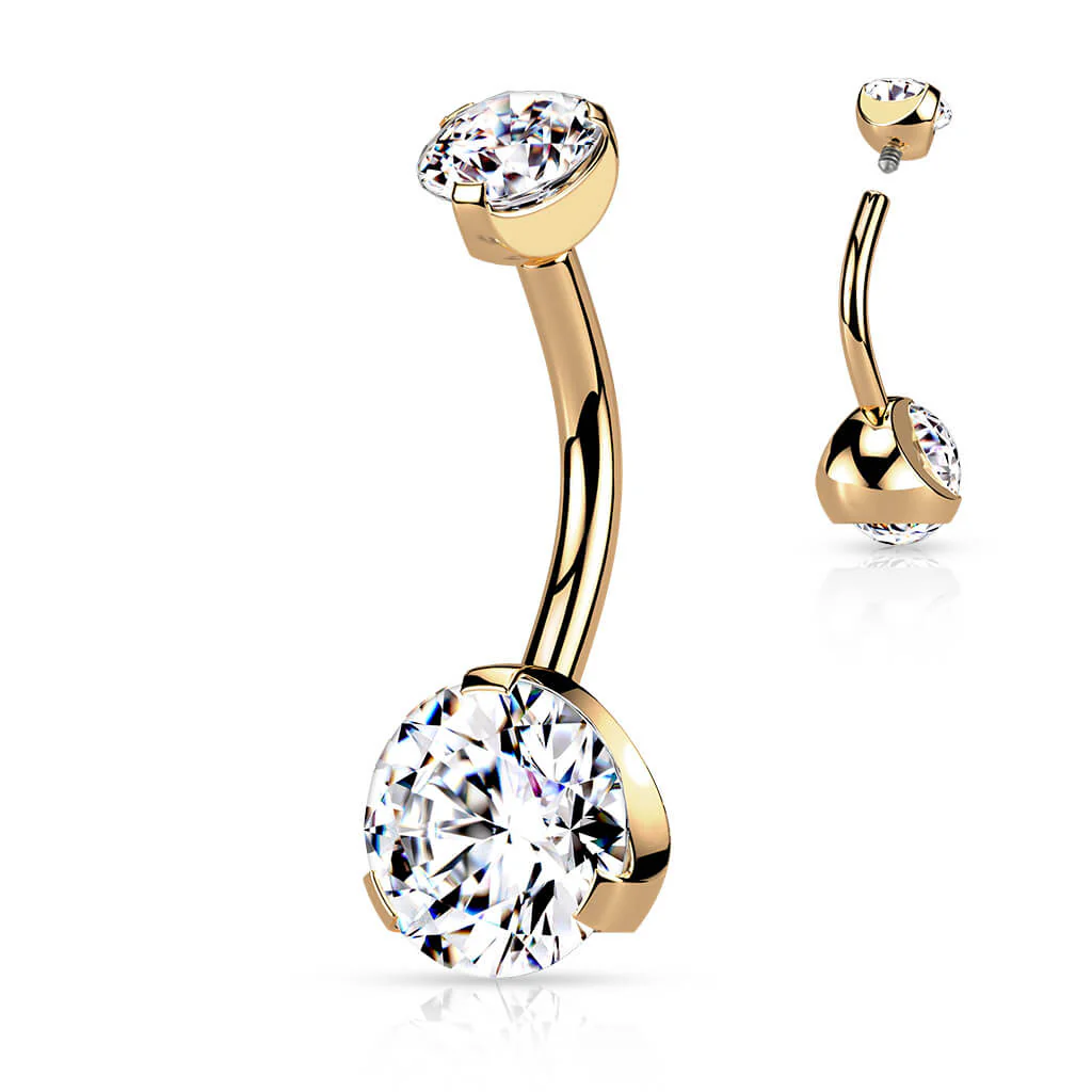 Bauchnabelpiercing Zirkonia Rund Innengewinde - Image 7