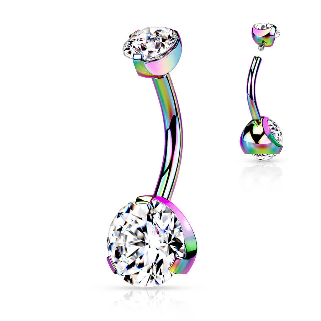 Bauchnabelpiercing Zirkonia Rund Innengewinde - Image 9