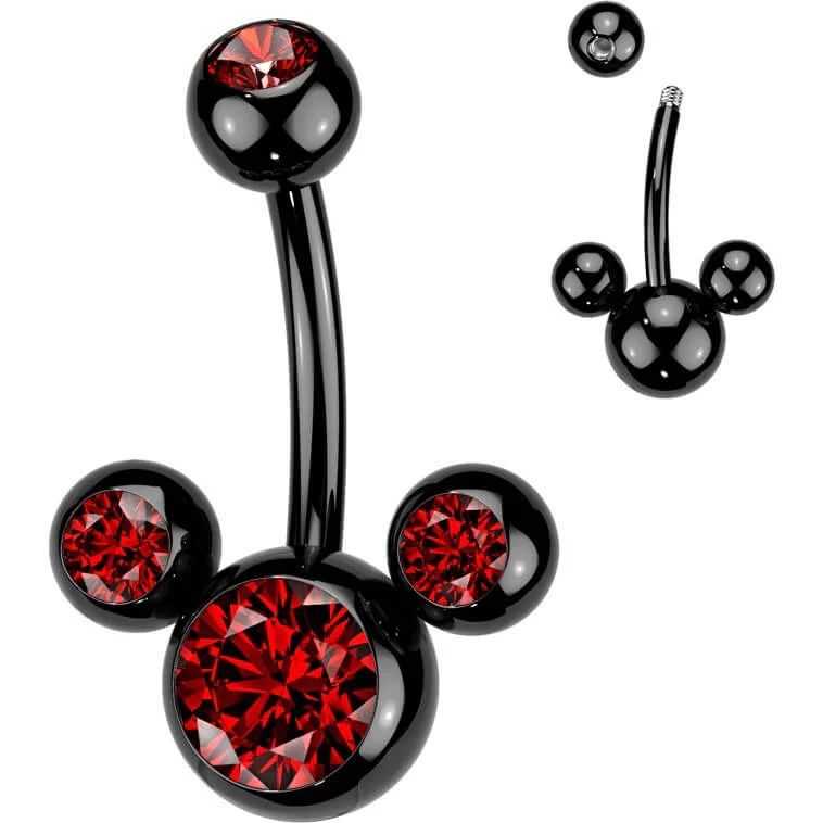 Bauchnabelpiercing 3 Zirkonia Titan PVD - Image 3
