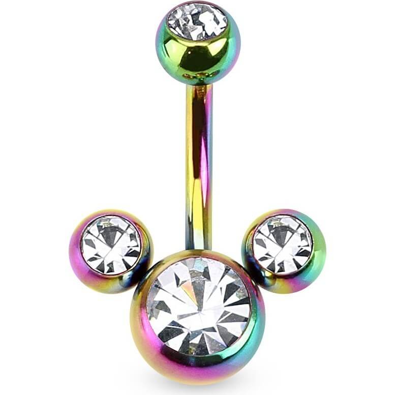 Bauchnabelpiercing 3 Zirkonia Titan PVD - Image 6