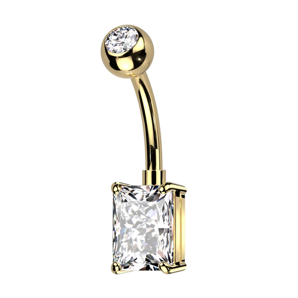 Bauchnabelpiercing Rechteck Zirkonia - Image 3