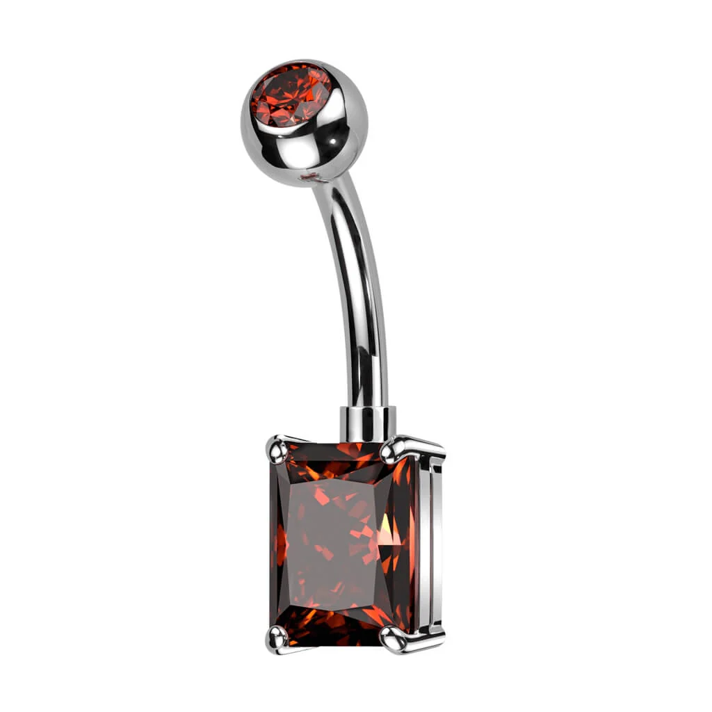 Bauchnabelpiercing Rechteck Zirkonia - Image 5
