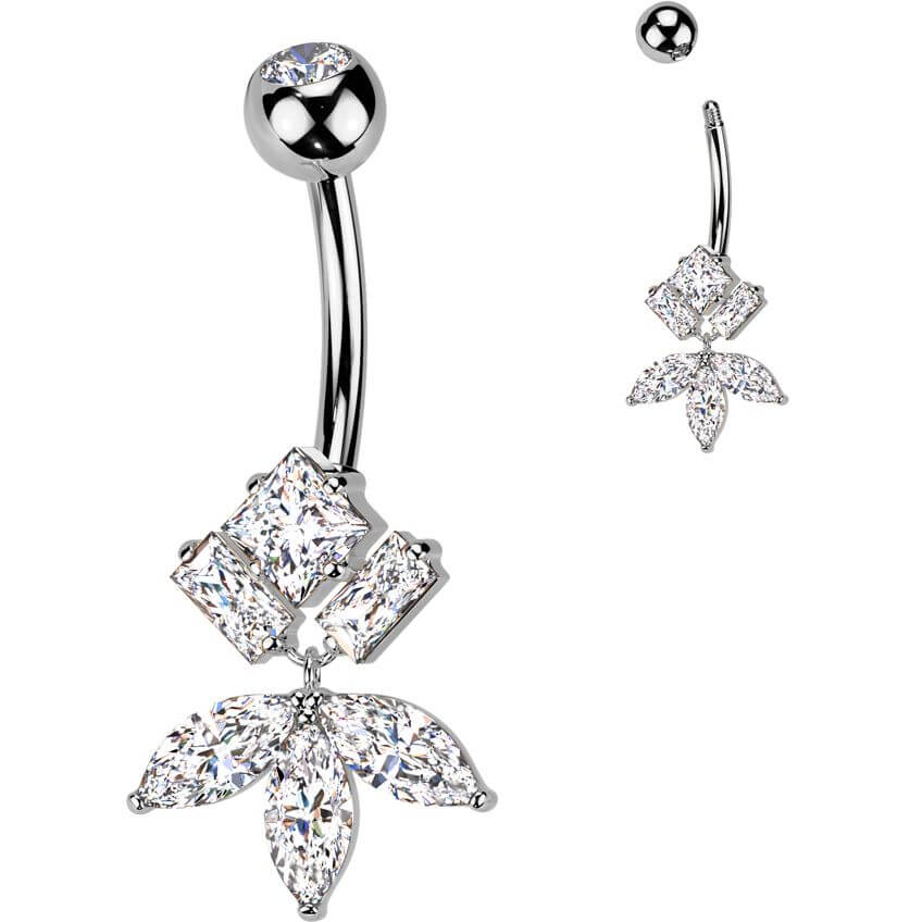 Bauchnabelpiercing Titan Messing Zirkonias - Image 3
