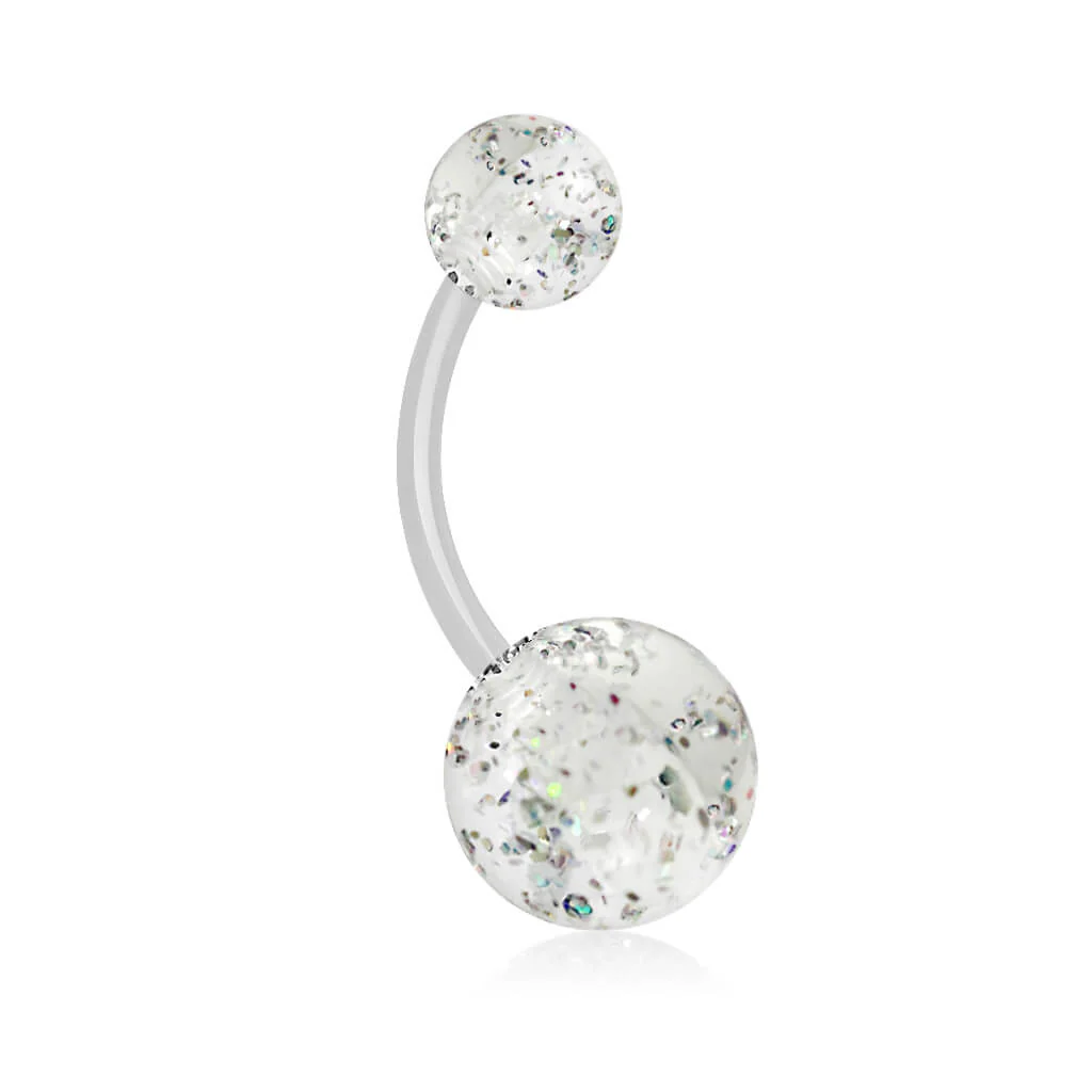 Bauchnabelpiercing Acryl Ultra Glitzer Kugel - Image 6