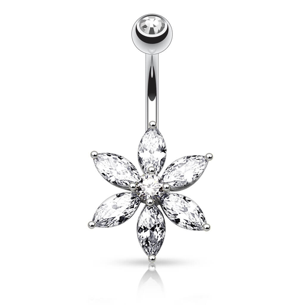 Bauchnabelpiercing Blume Zirkonia - Image 2