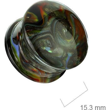 Glas Plug Schwarz Weiß mehrfarbig Wirbel Flare - Image 2