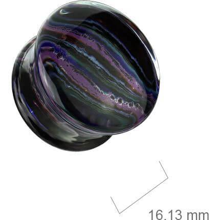 Glas Plug Mehrfarbig Streifen Double Flare - Image 2