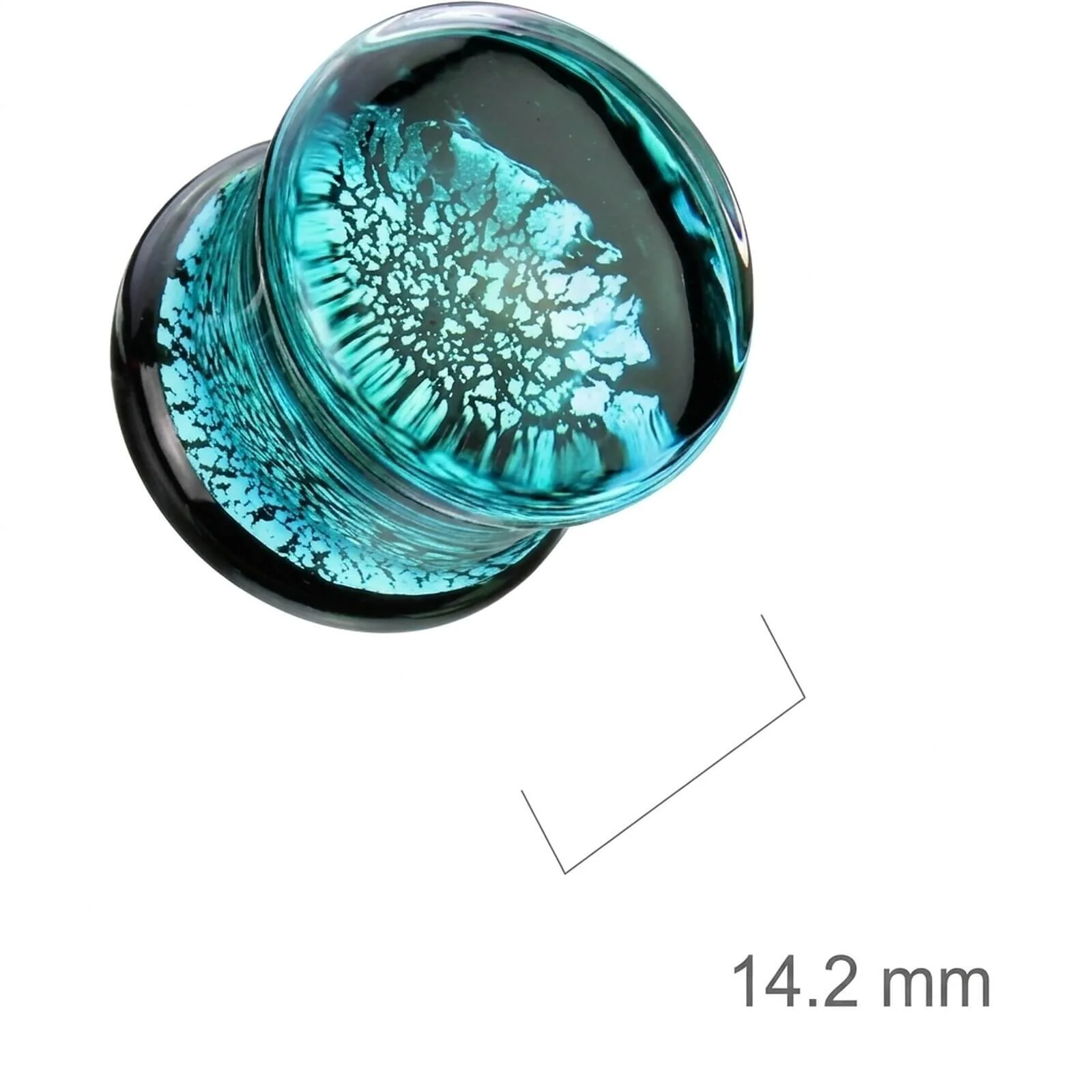 Glas Plug Blau Knistern Double Flare Glas - Image 2