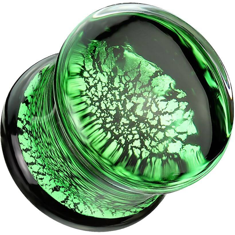 Glas Grün Knistern Double Flare Glas