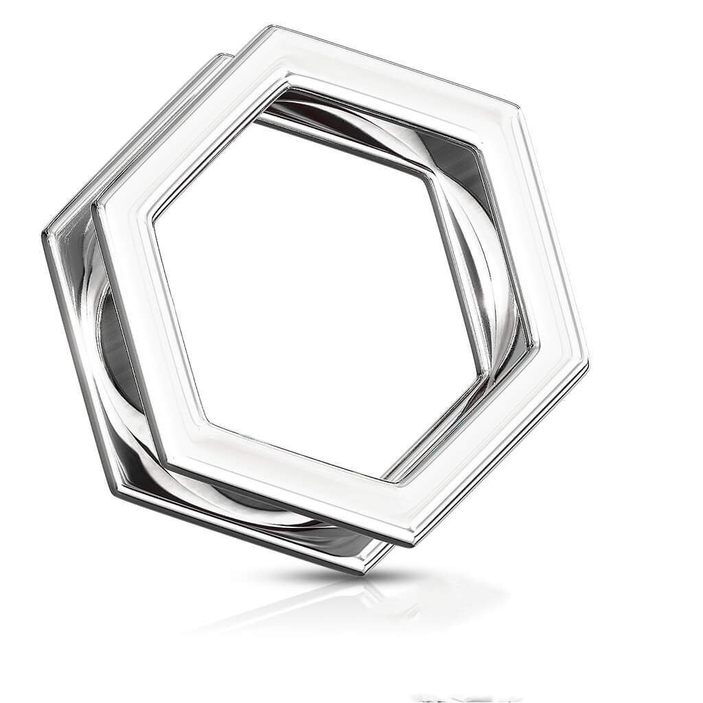 Tunnel Hexagon Silber - Image 3