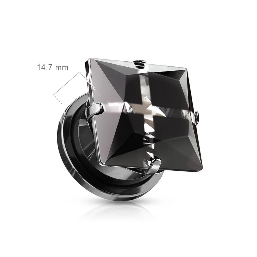Plug Quadrat Zirkonia Schwarz - Image 2