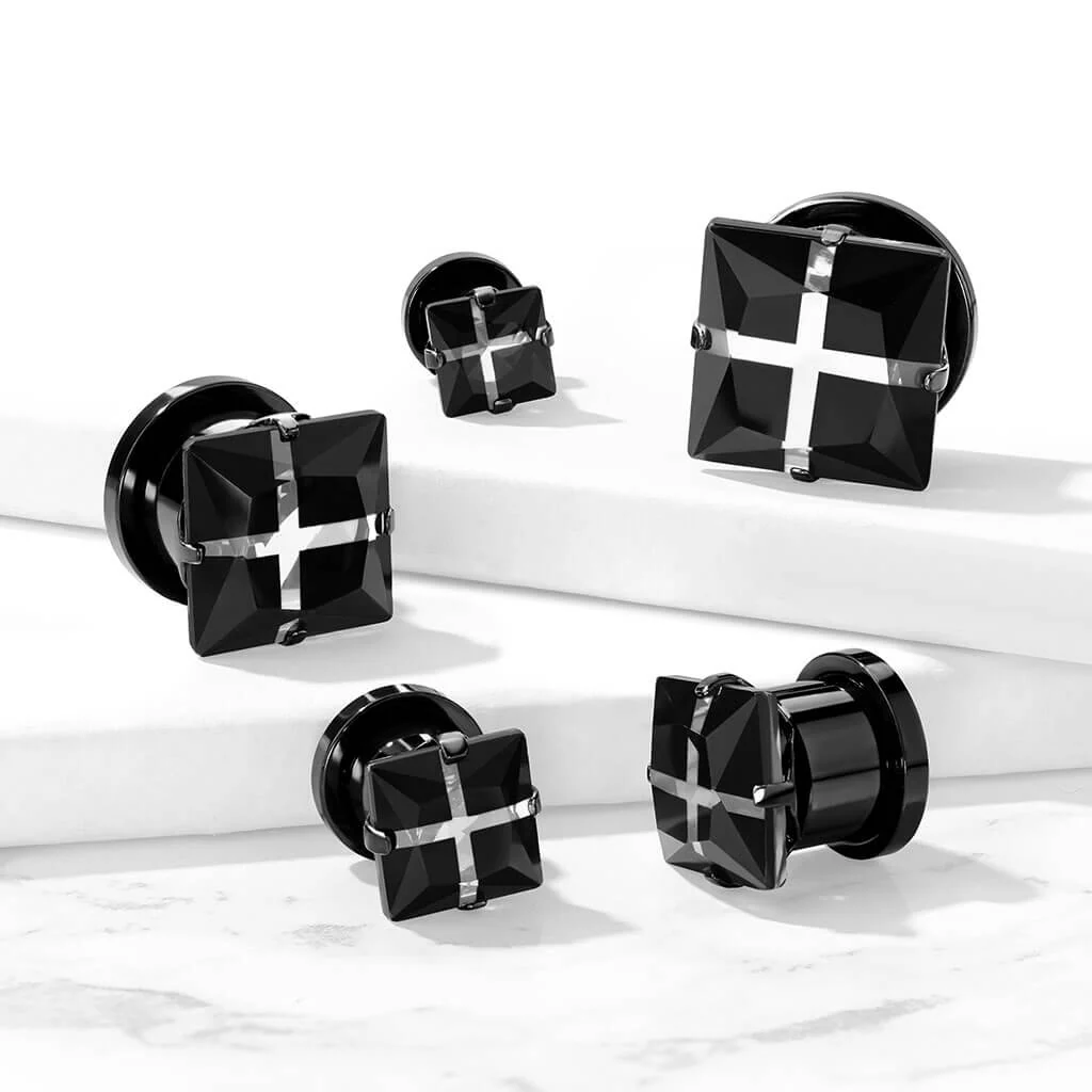 Plug Quadrat Zirkonia Schwarz - Image 3