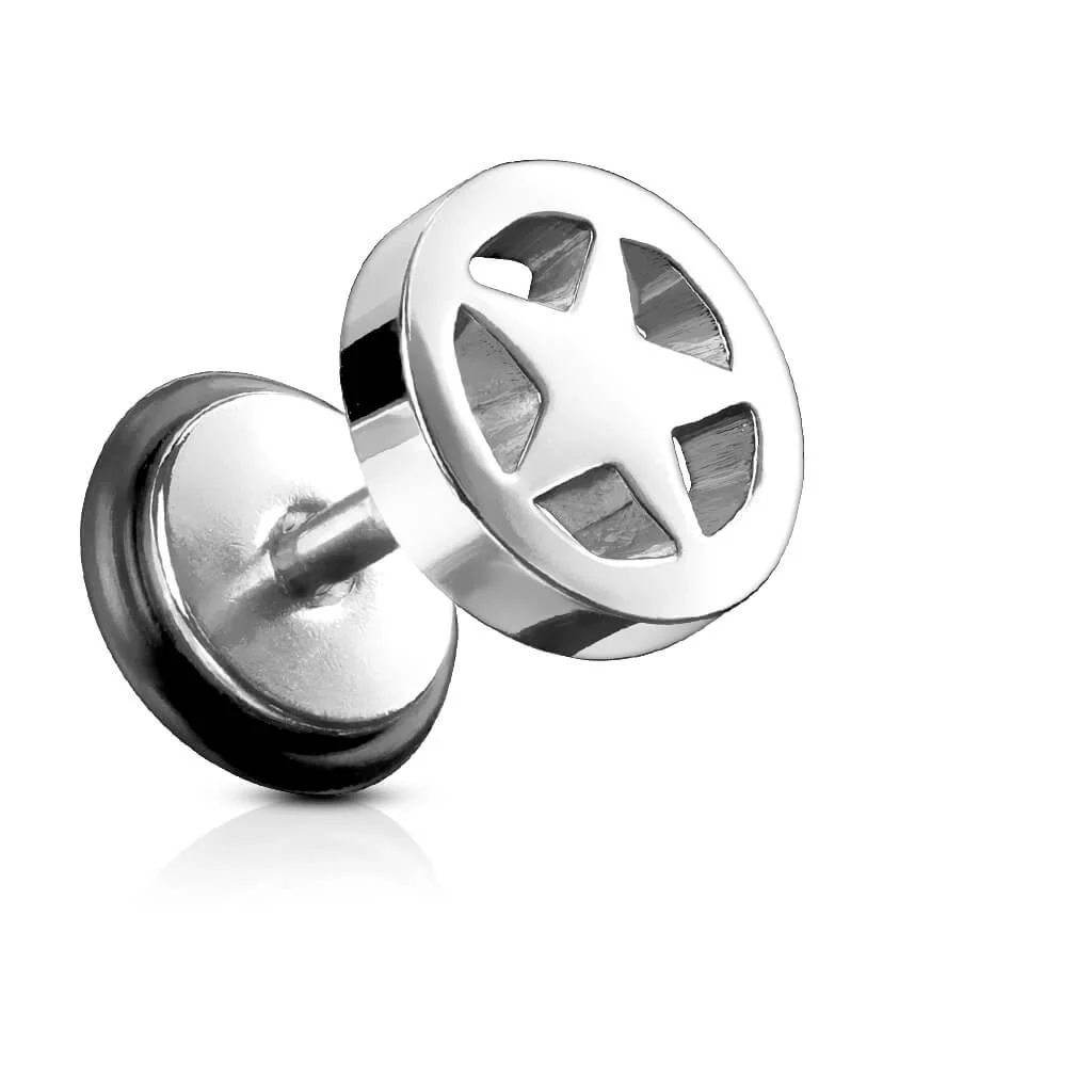 Fake Plug Stern Silber Innengewinde - Image 3