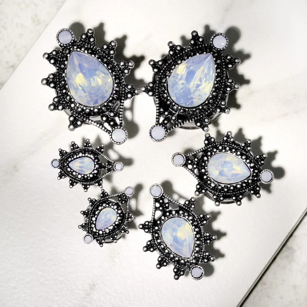 Plug Tropfen Opal Silber - Image 4