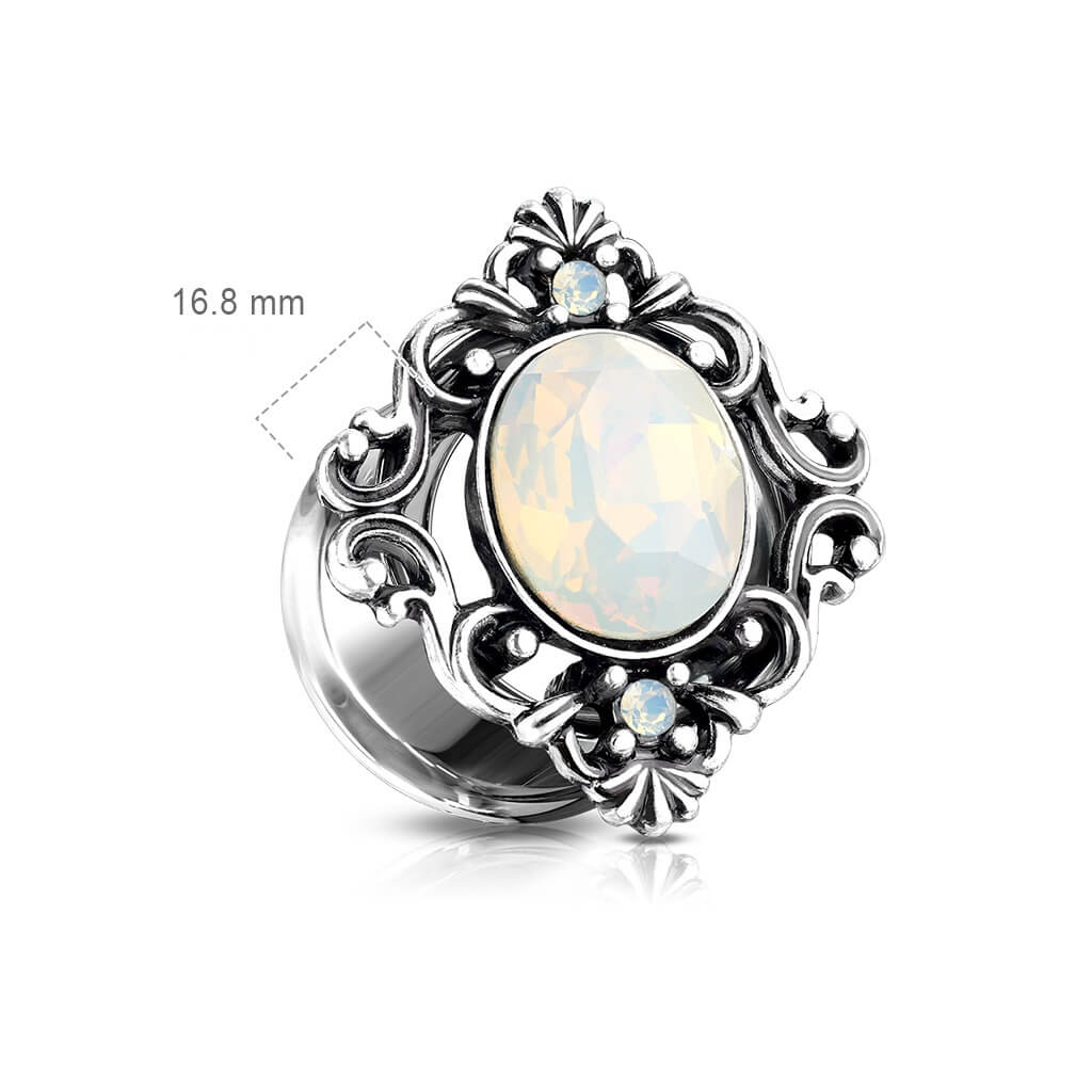 Plug Oval Opal Silber - Image 2