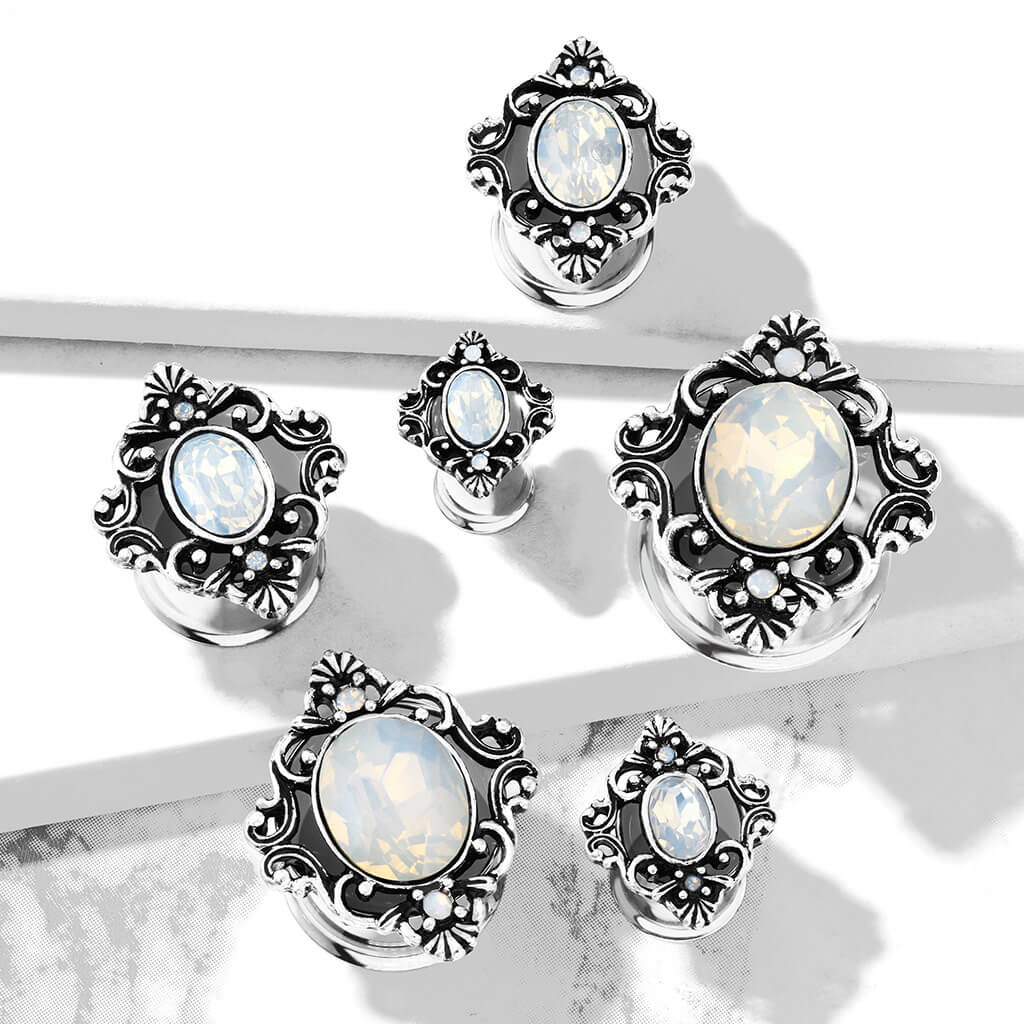 Plug Oval Opal Silber - Image 4