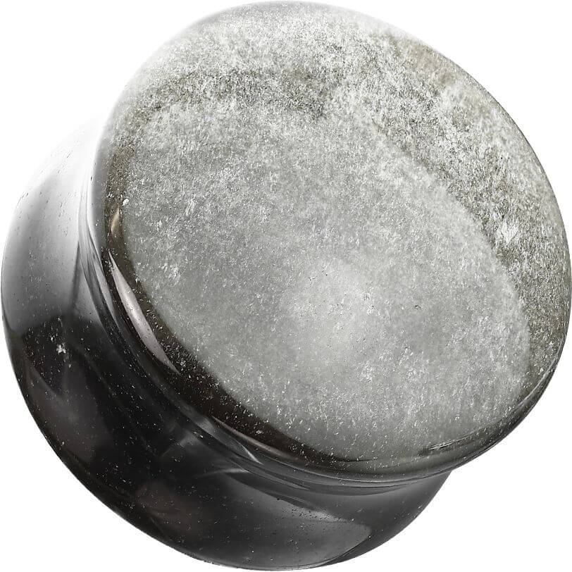 Plug Obsidian Naturstein Double Flare