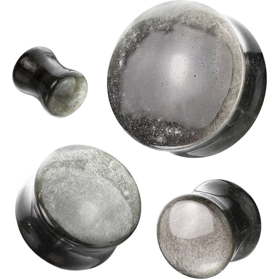 Plug Obsidian Naturstein Double Flare - Image 3