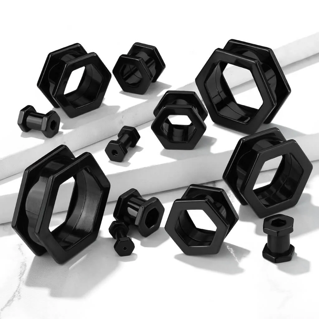 Tunnel Hexagon Schwarz - Image 5