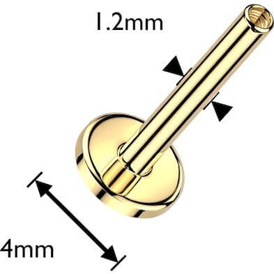 Titan Labret Gold PVD 4mm Basis Innengewinde - Image 2