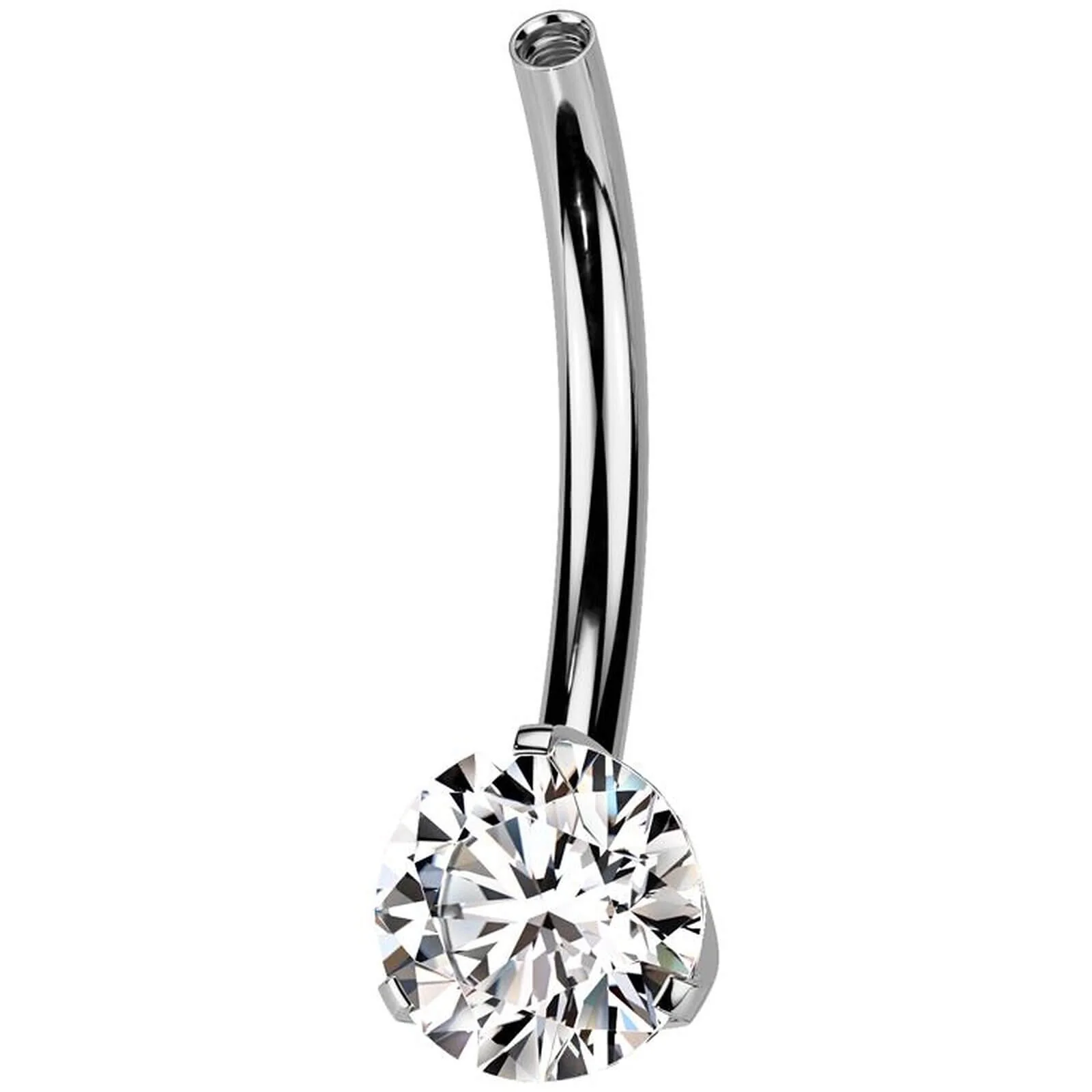 Titan Basis Bauchnabel Pin Zirkonia Innengewinde