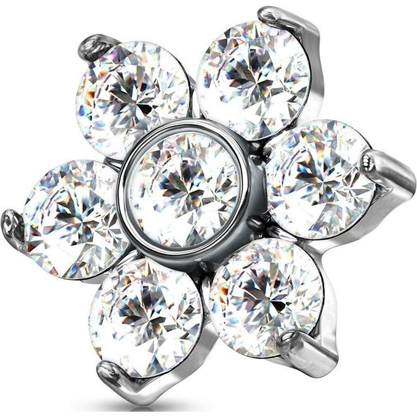 Top Top Blume Zirkonia Innengewinde