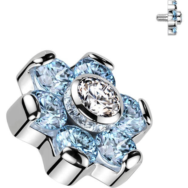 Titan Top Top Blume Zirkonia Innengewinde - Image 7